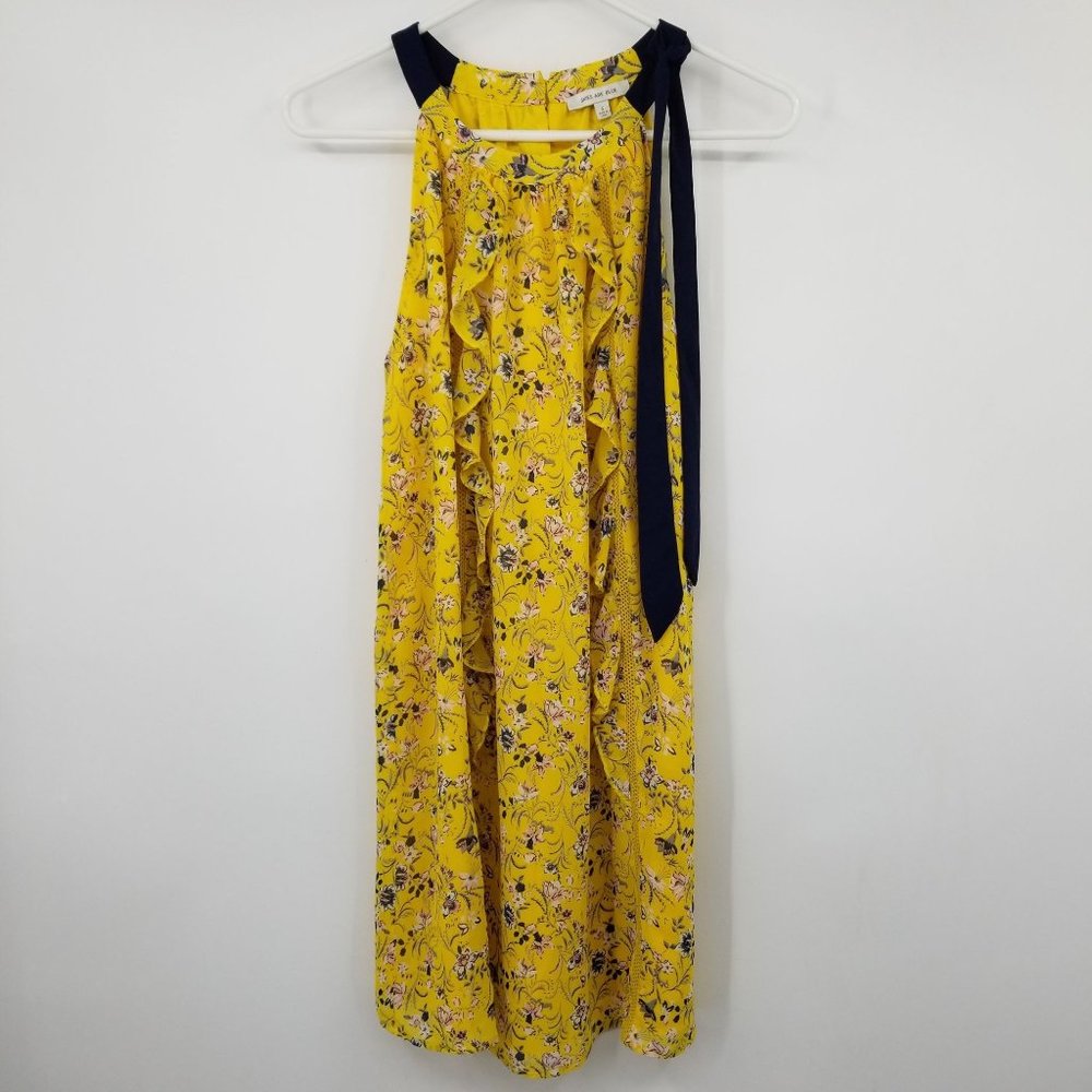Skies are Blue Yellow Ruffle Front Women's Dress‎ Size Small